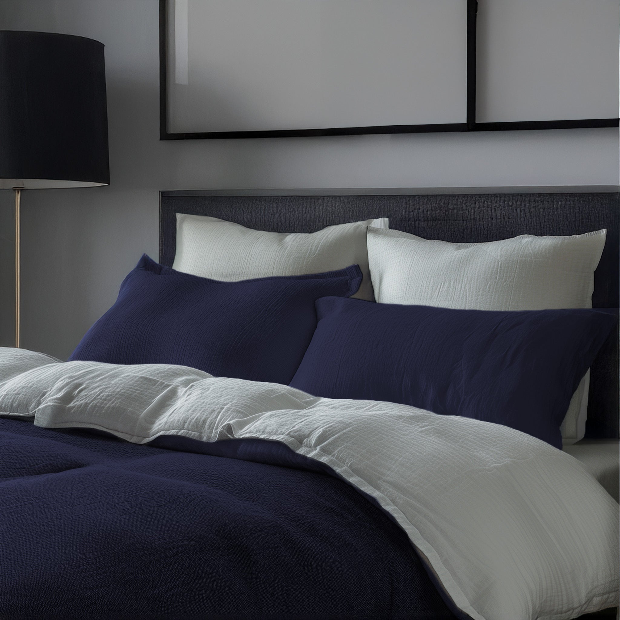 Biancheria per Hotel e B&B - Lenzuola di lino colore blu
