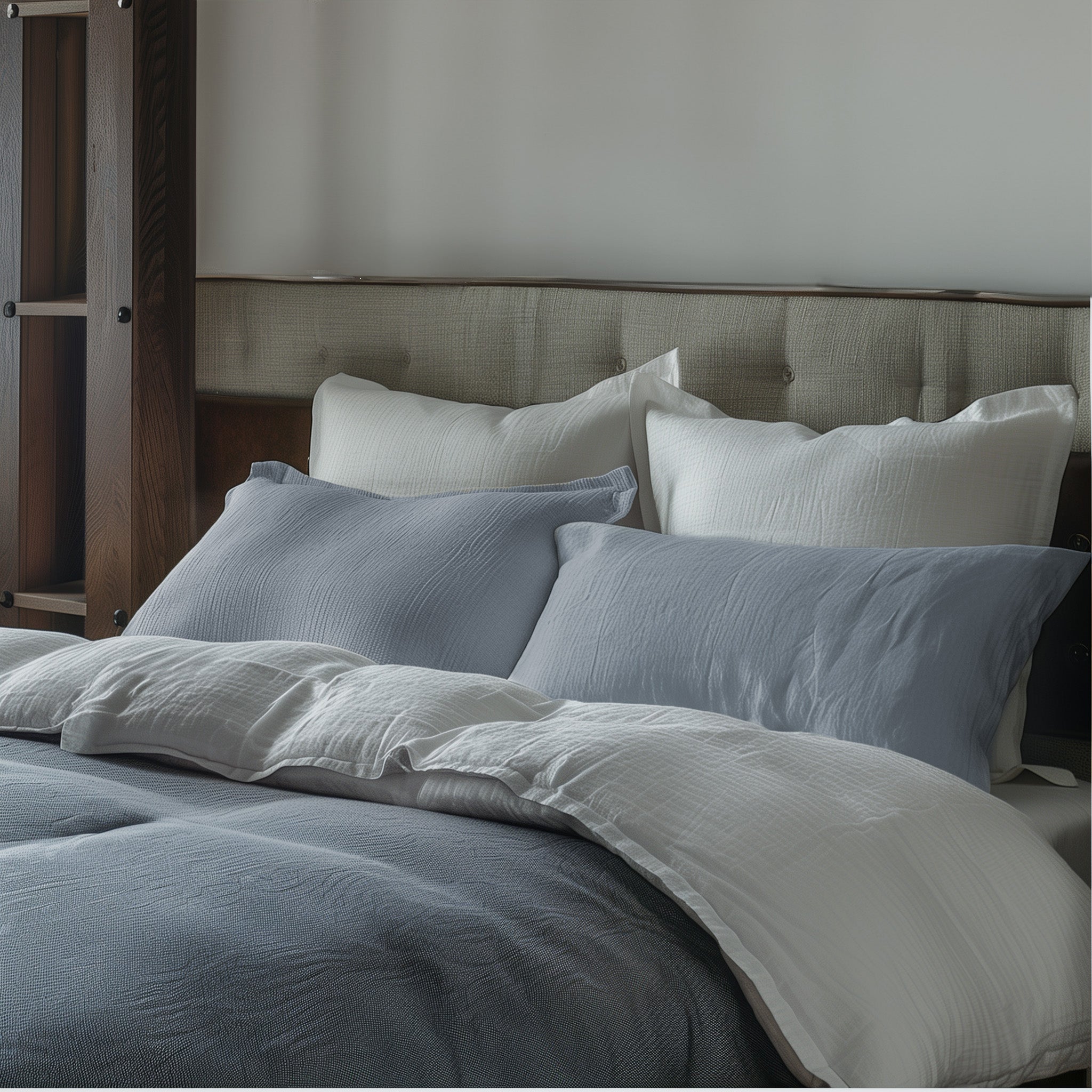 Biancheria per Hotel e B&B - Lenzuola di lino colore celeste