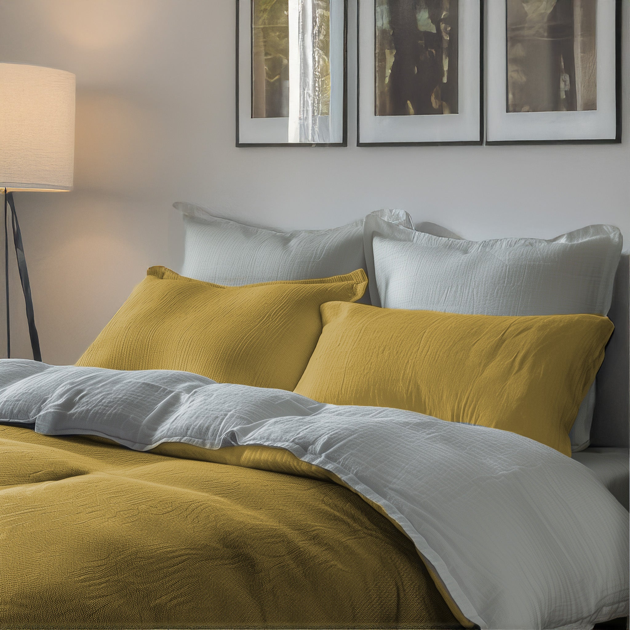 Biancheria per Hotel e B&B - Lenzuola di lino colore giallo