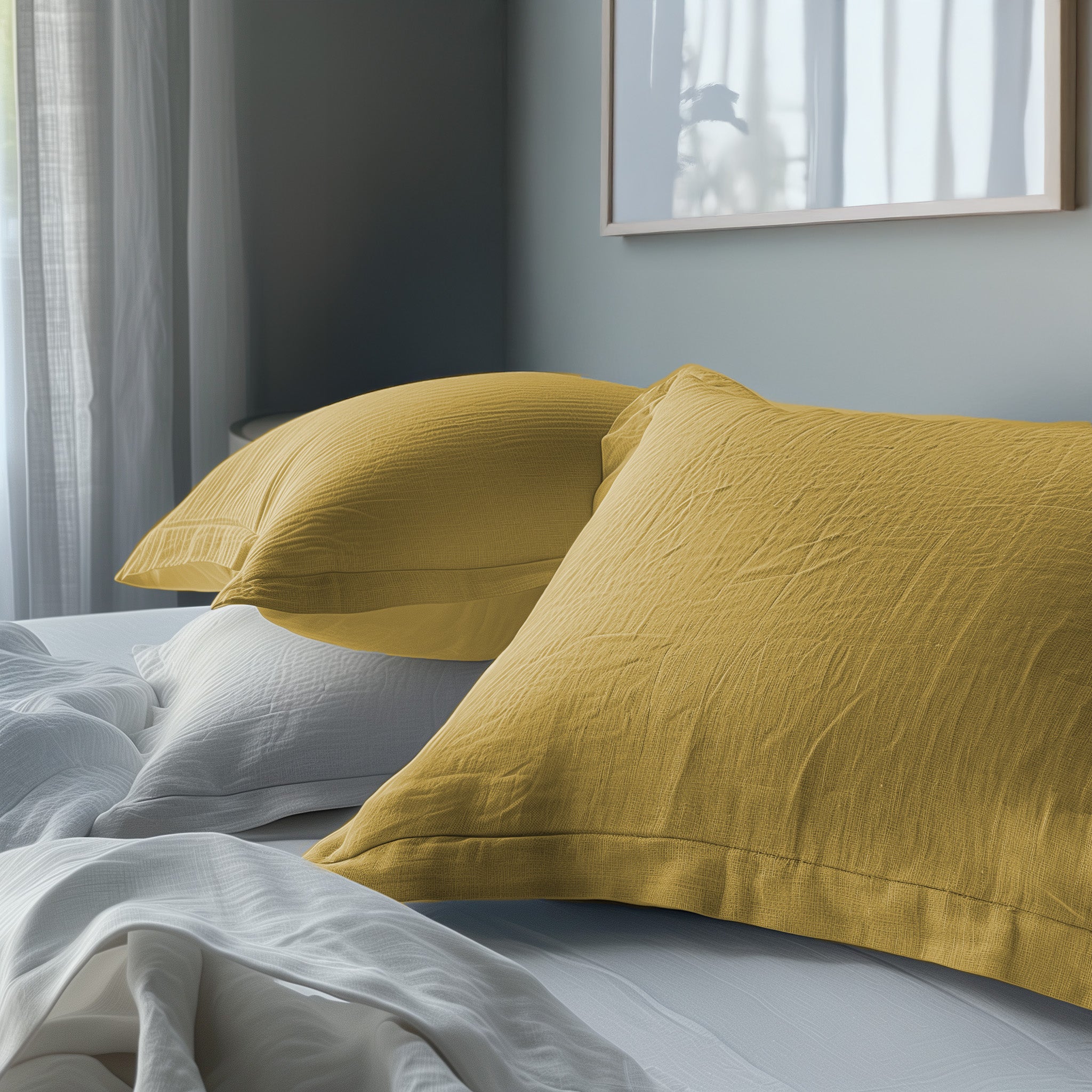 Biancheria per Hotel e B&B - Lenzuola di lino colore giallo
