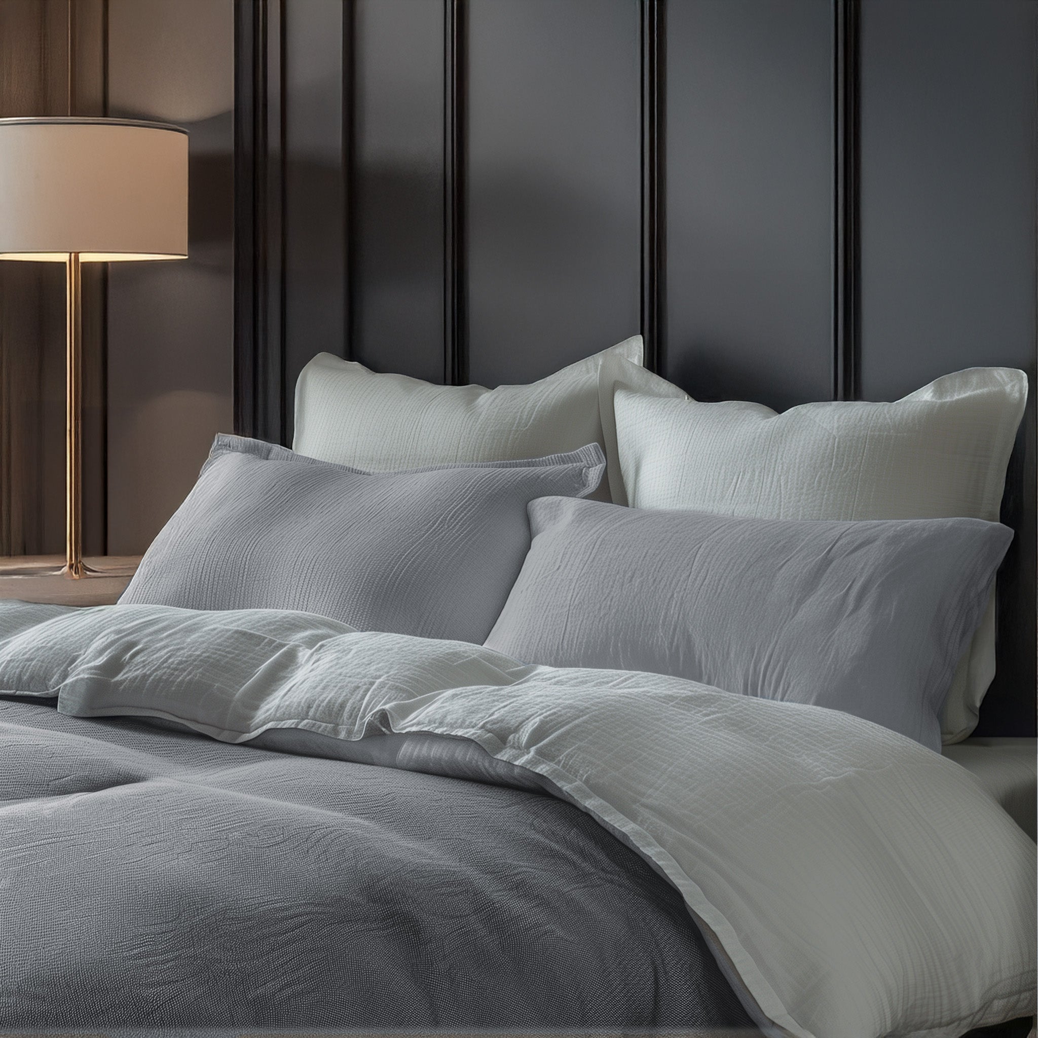 Biancheria per Hotel e B&B - Lenzuola di lino colore grigio chiaro