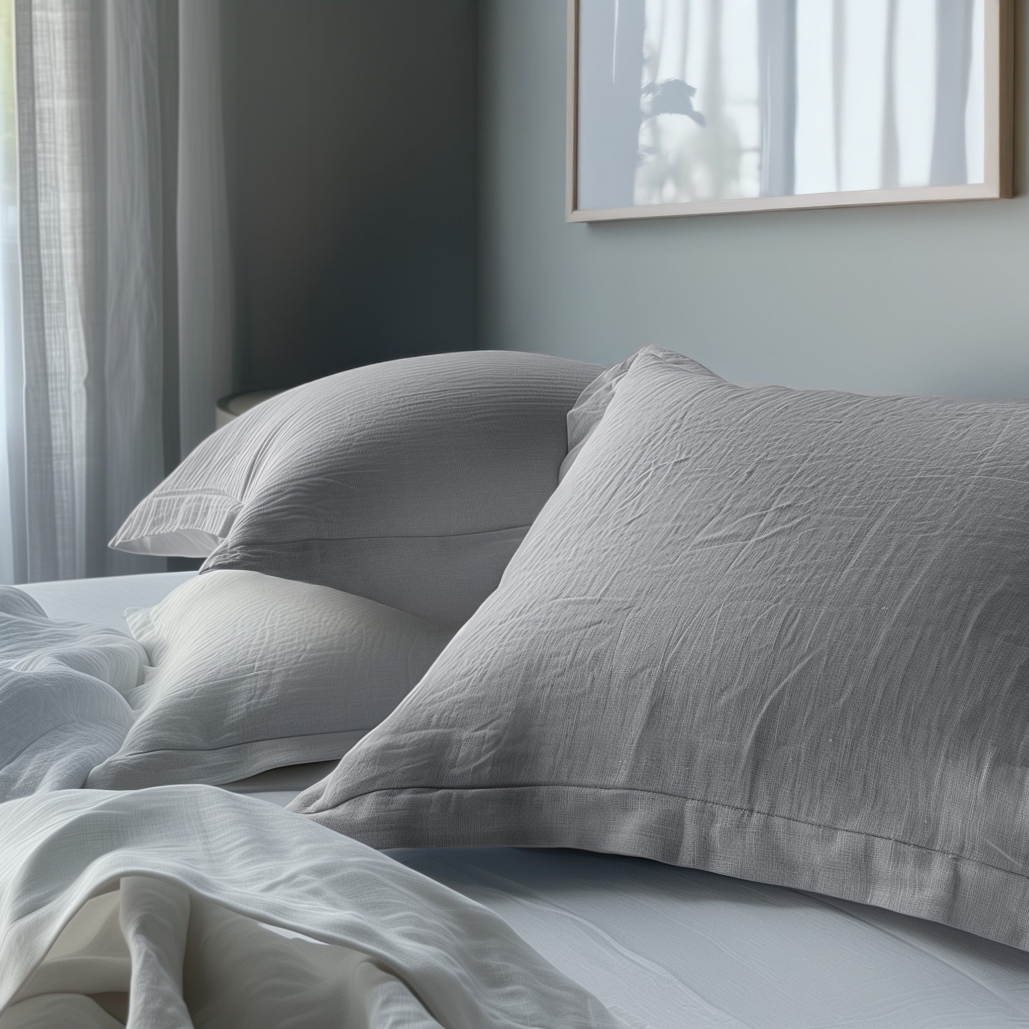 Biancheria per Hotel e B&B - Lenzuola di lino colore grigio chiaro