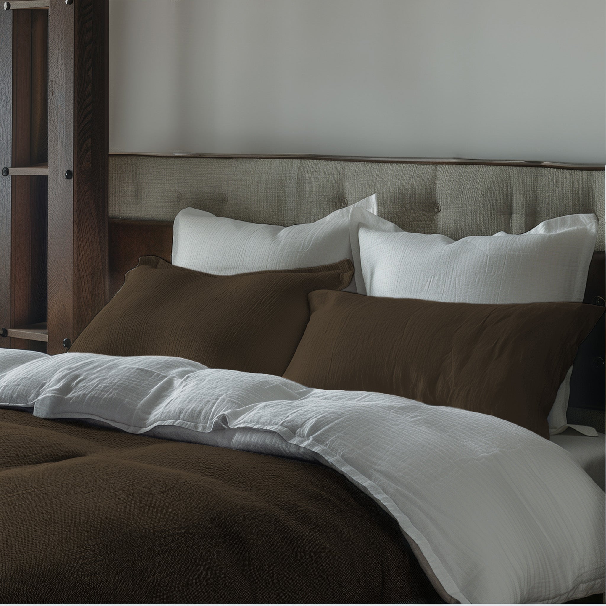 Biancheria per Hotel e B&B - Lenzuola di lino colore castagna
