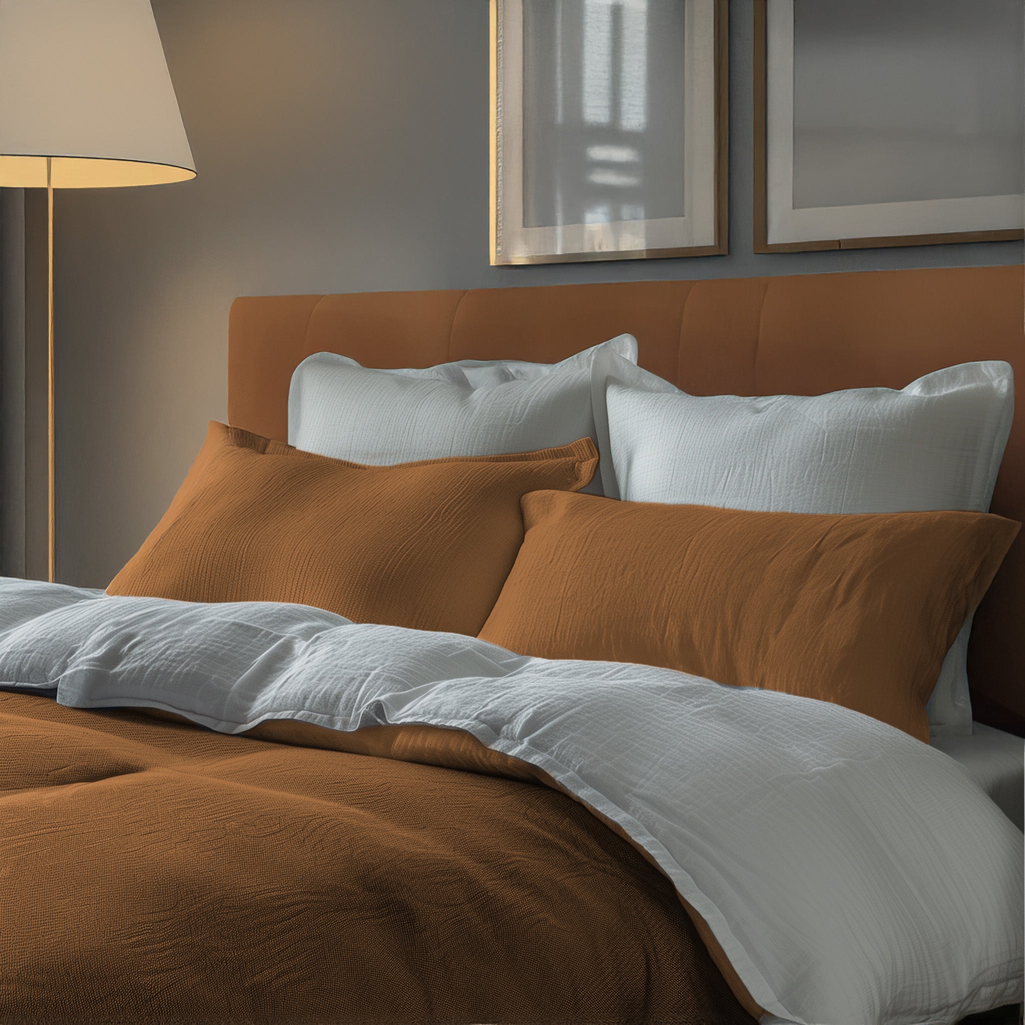 Biancheria per Hotel e B&B - Lenzuola di lino colore senape