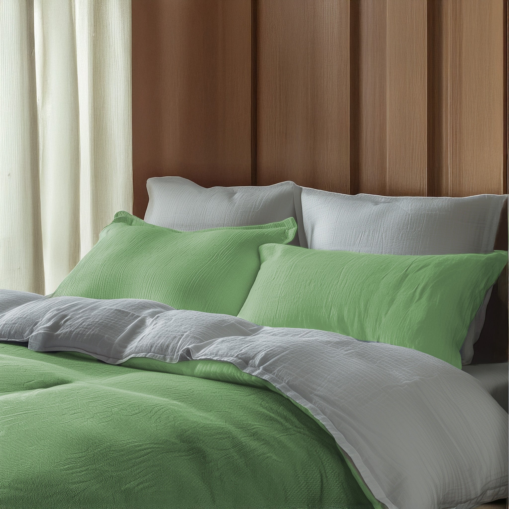 Biancheria per Hotel e B&B - Lenzuola di lino colore verde