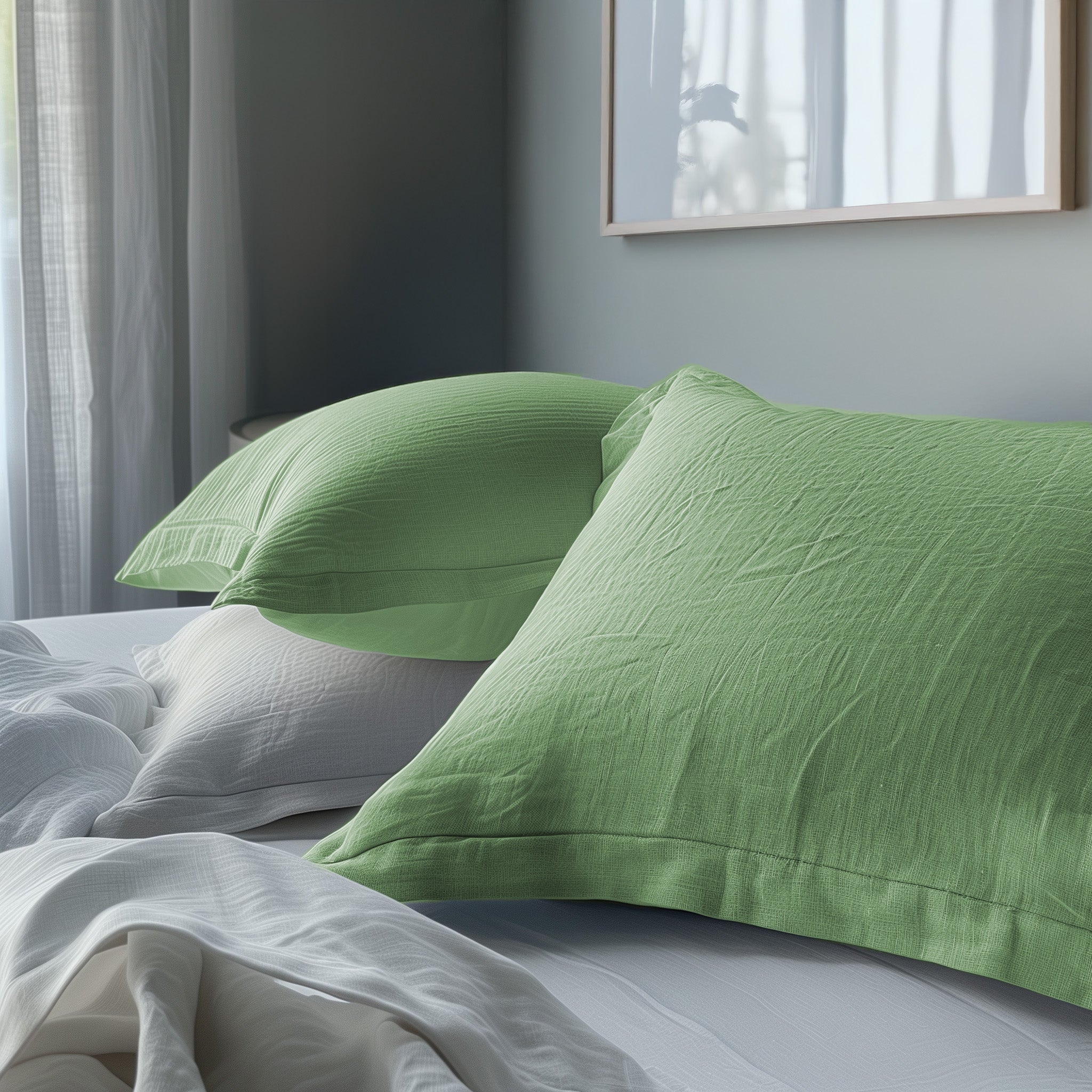 Biancheria per Hotel e B&B - Lenzuola di lino colore verde