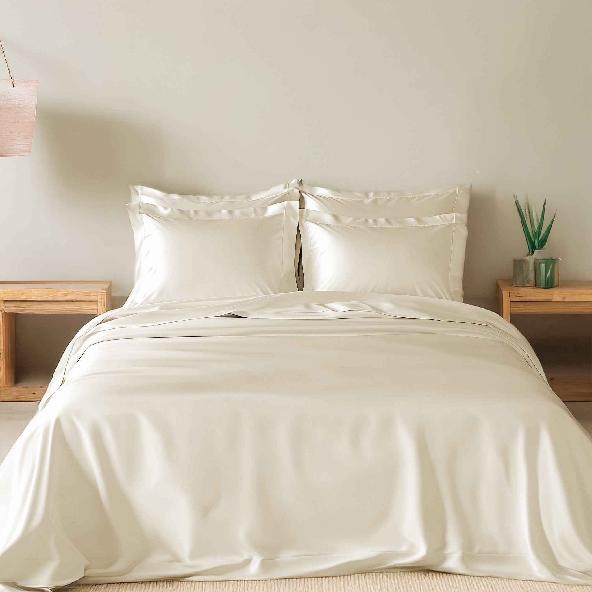 Biancheria per Hotel e B&B - Lenzuola percalle di cotone colore panna