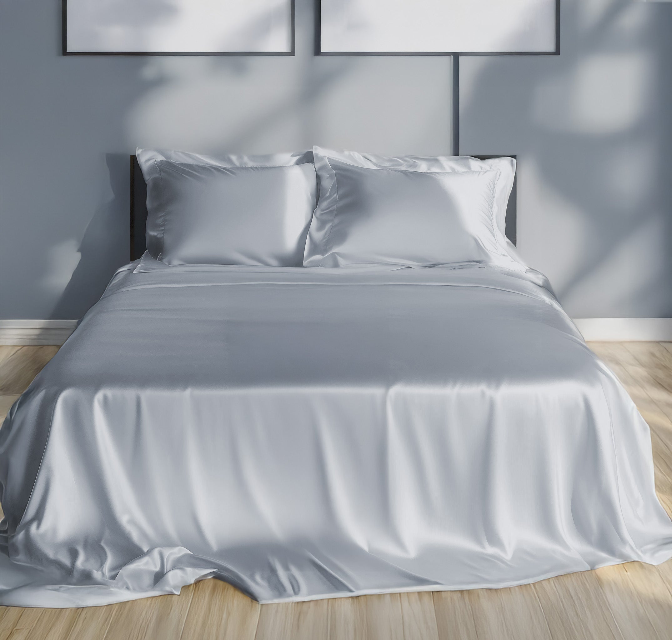 Biancheria per Hotel e B&B - Lenzuola raso di cotone azzurro