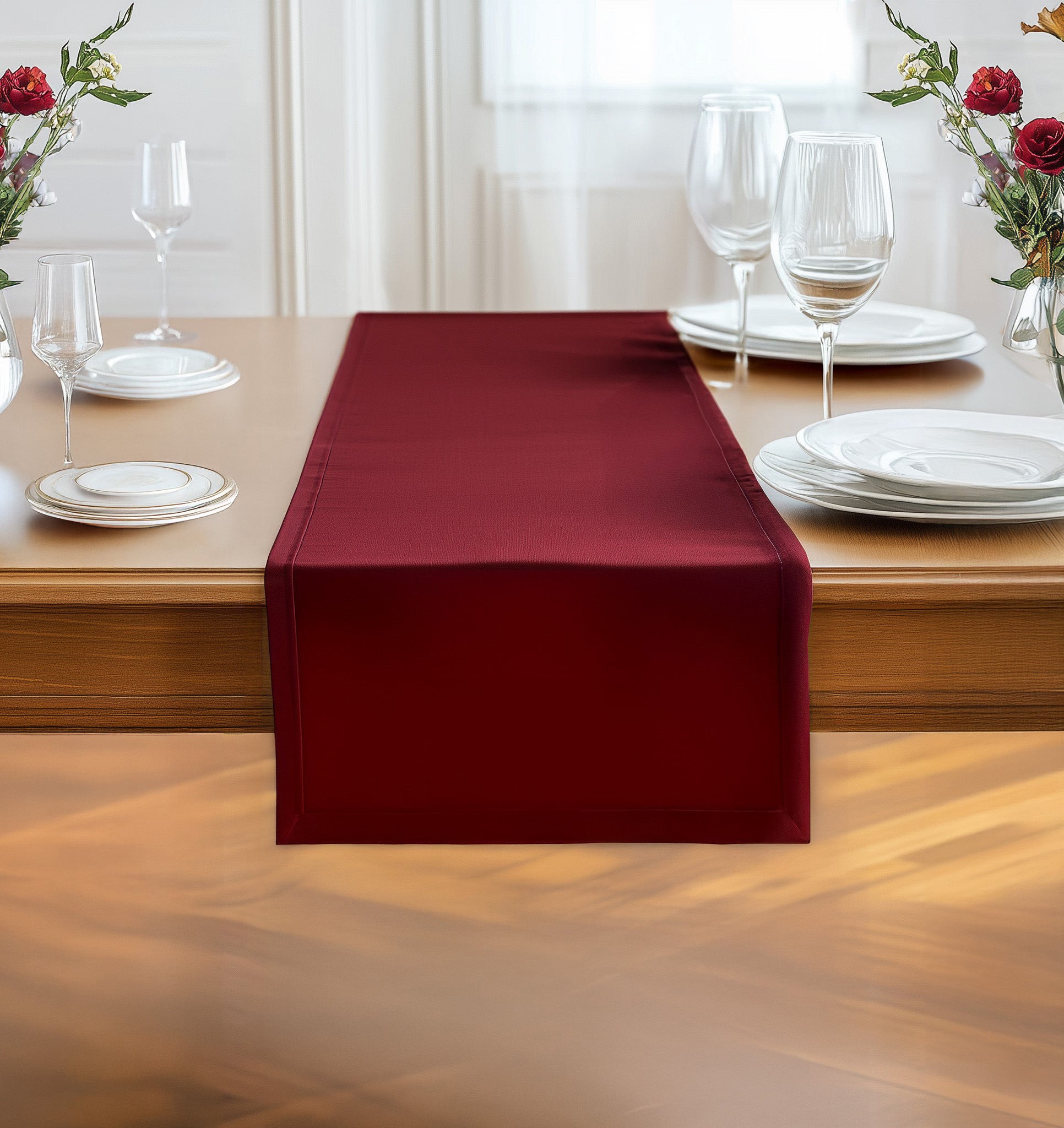 Runner Da Tavolo 40x140cm Marrone - Decorazione Moderna, Lavabile, Per Natale Matrimoni Festa - Foto 13