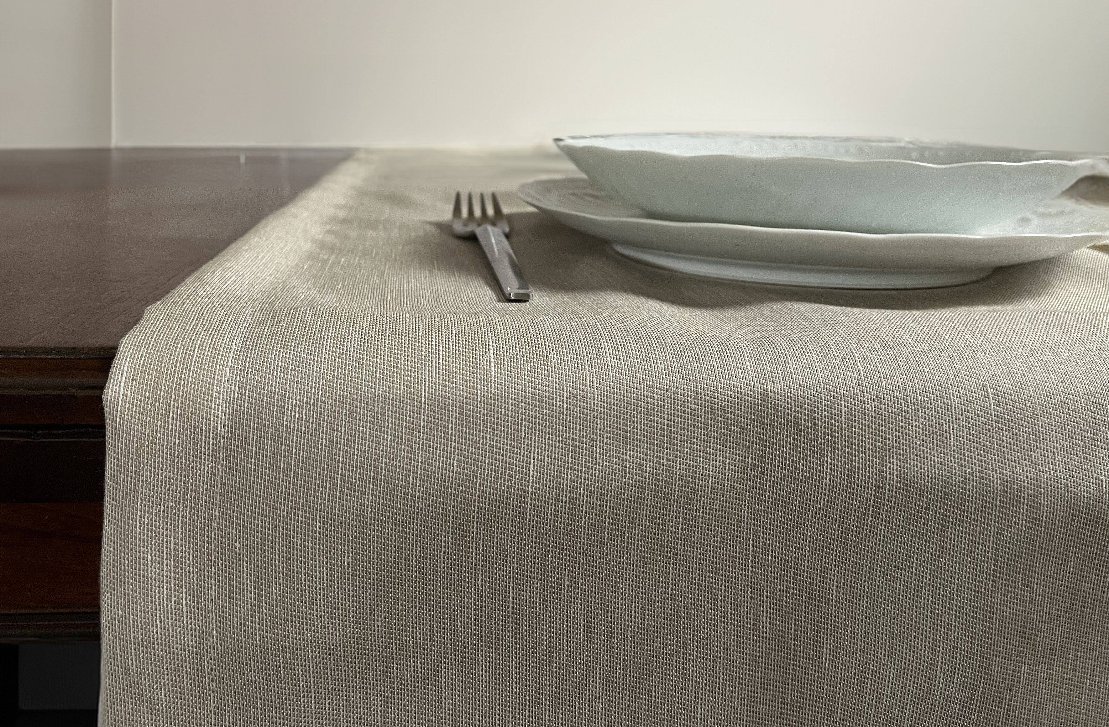 Runner tavolo - Runner cotone lino poliestere - Runner colore noce