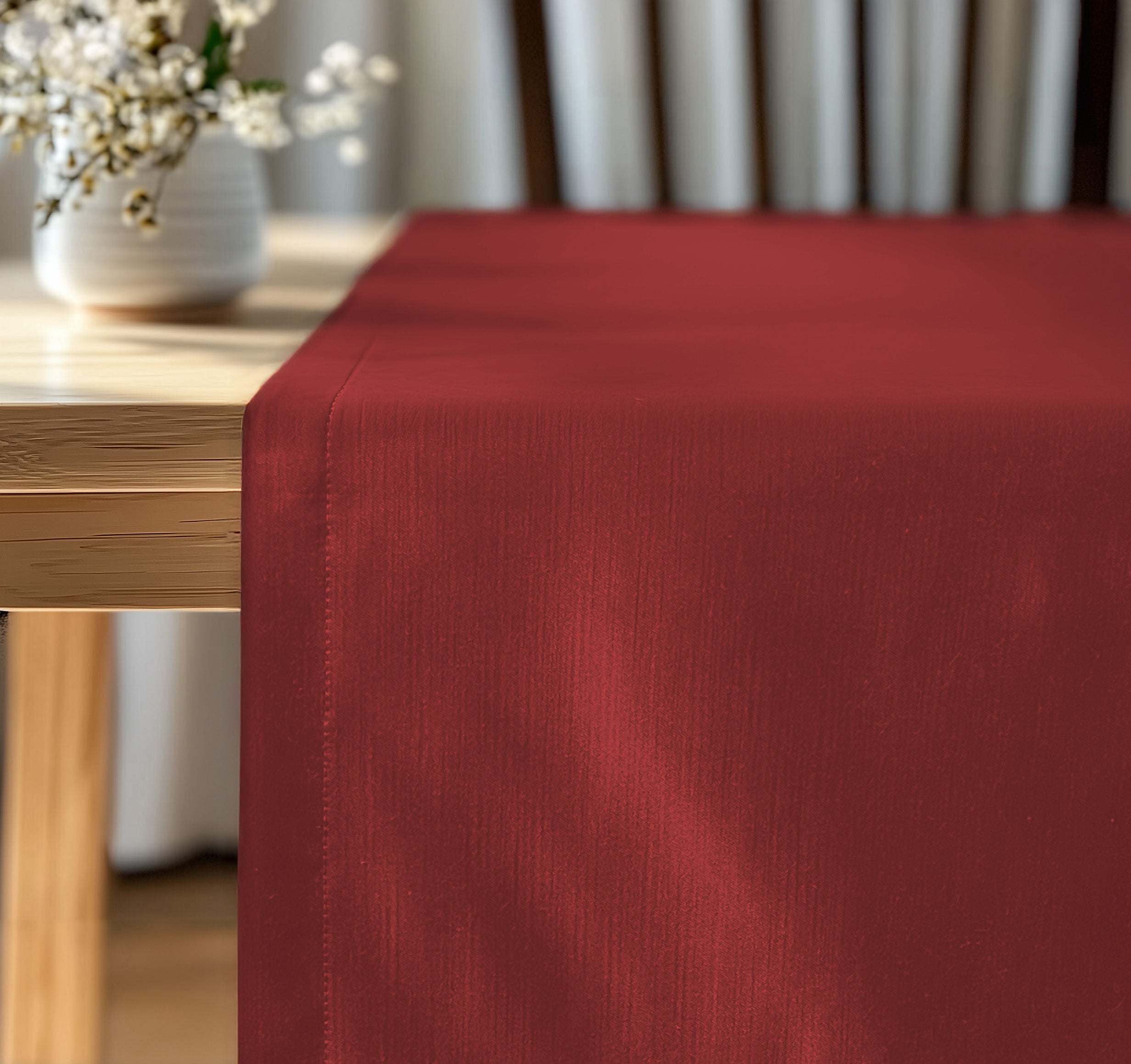 Runner tavolo bordeaux - Runner Raso fiammato - Runner cotone poliestere