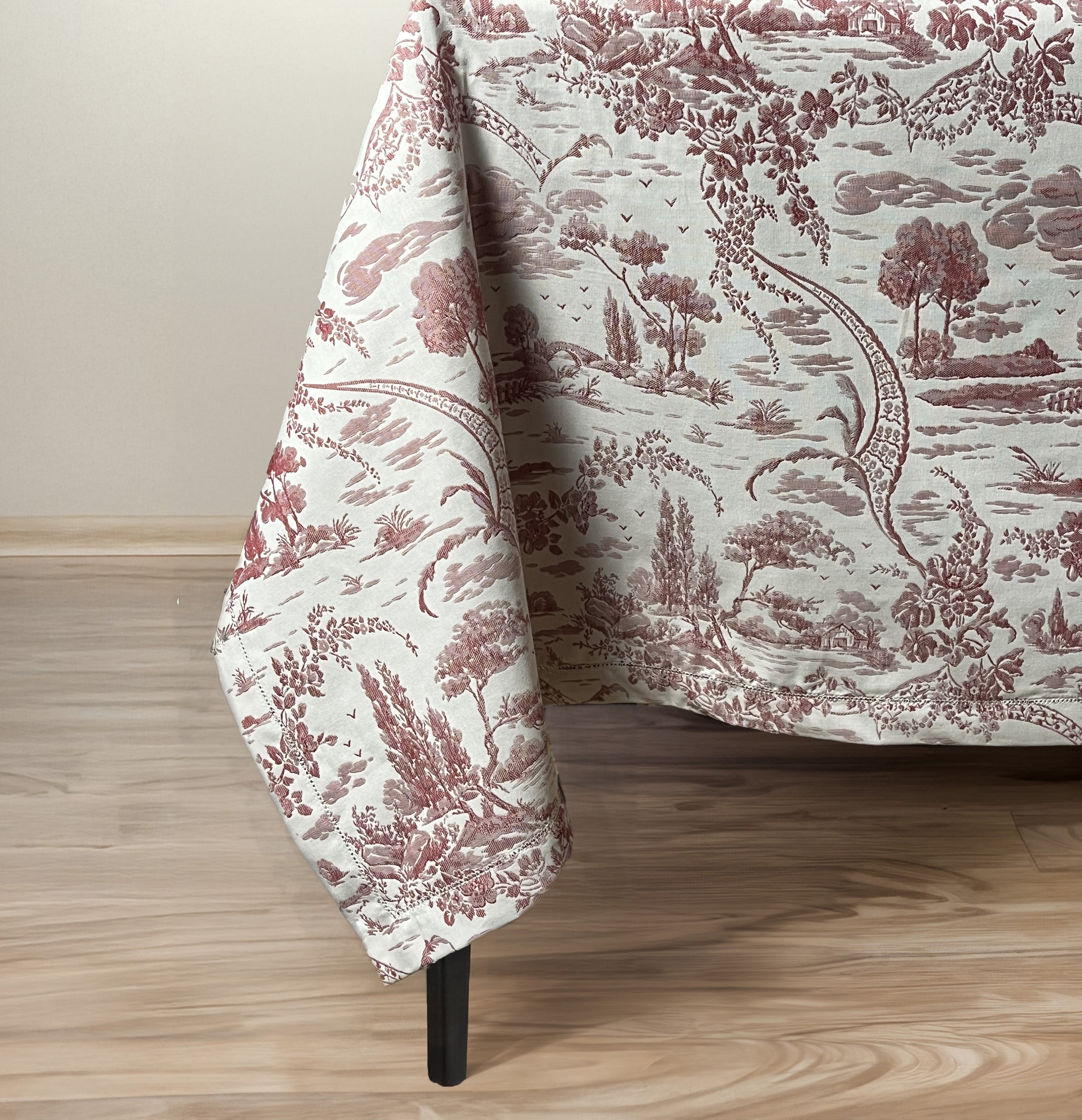 Tovaglie da tavola - Tovaglia cotone doppio ritorto - Tovaglia toile de jouy rossa