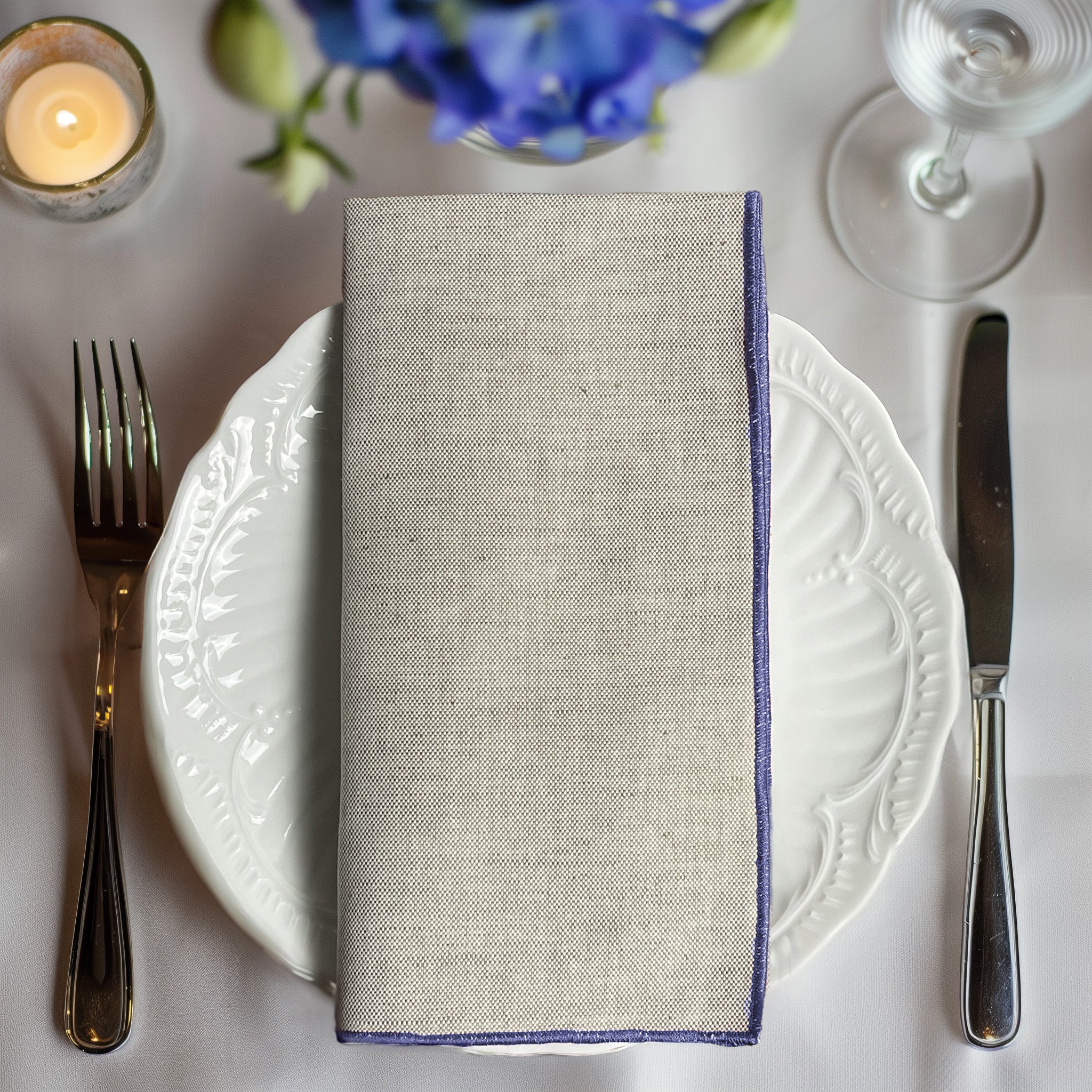 30 Tovaglioli Di Stoffa 20x20 Cm - 100% Cotone, Riutilizzabili, Colore Ecru - Foto 8