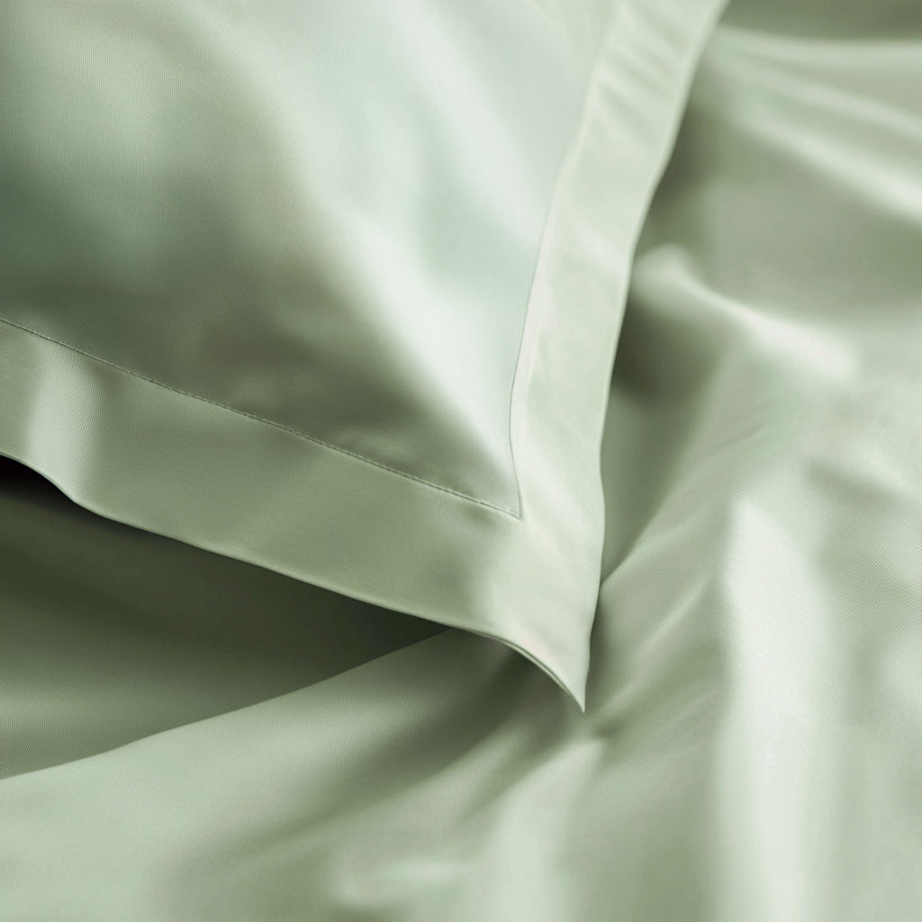 Biancheria per Hotel e B&B - Lenzuola raso di cotone colore verde chiaro