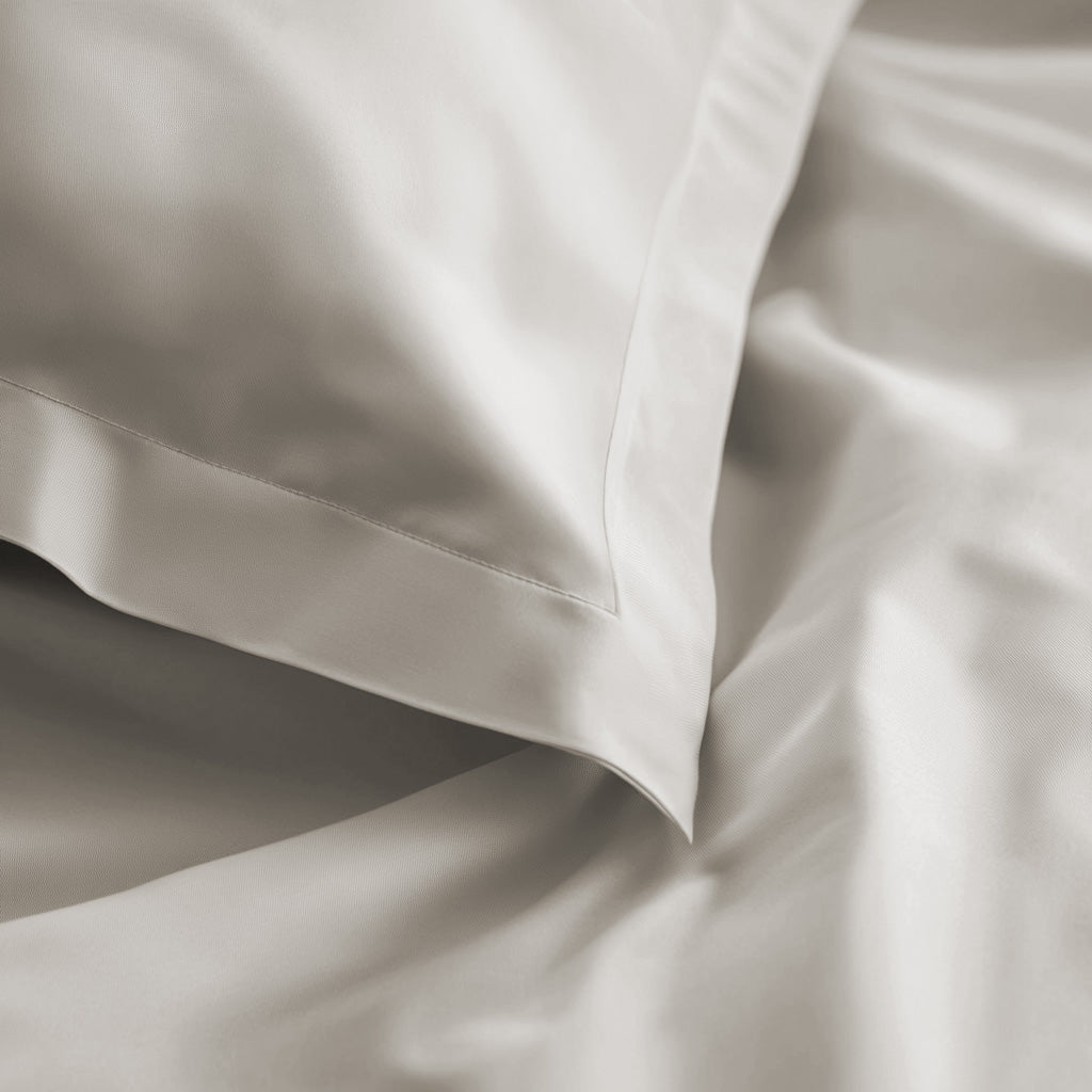 Biancheria per Hotel e B&B - Lenzuola raso di cotone colore grigio chiaro