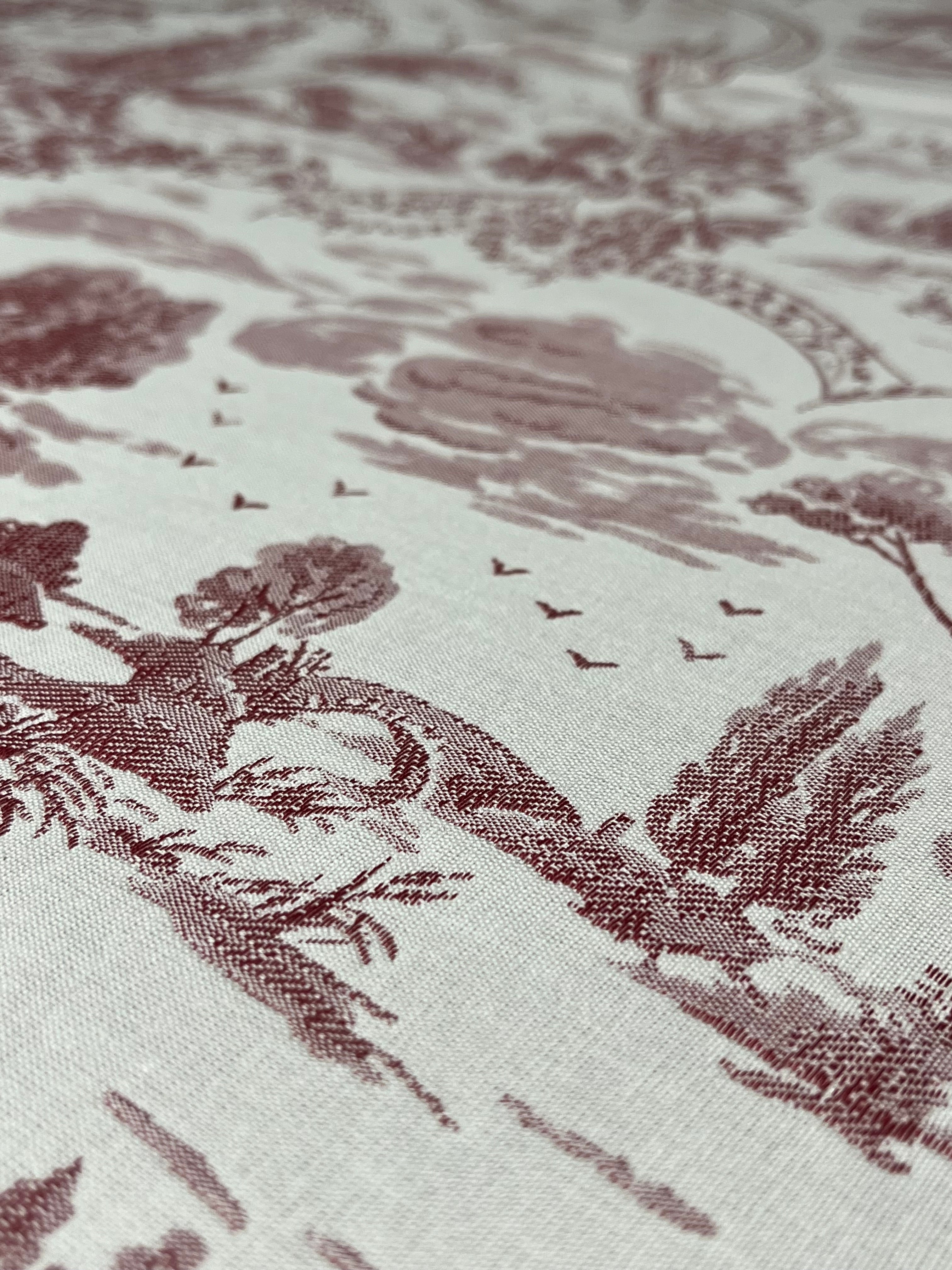 Runner ristorante - Runner toile de Jouy rossa in cotone doppio ritorto