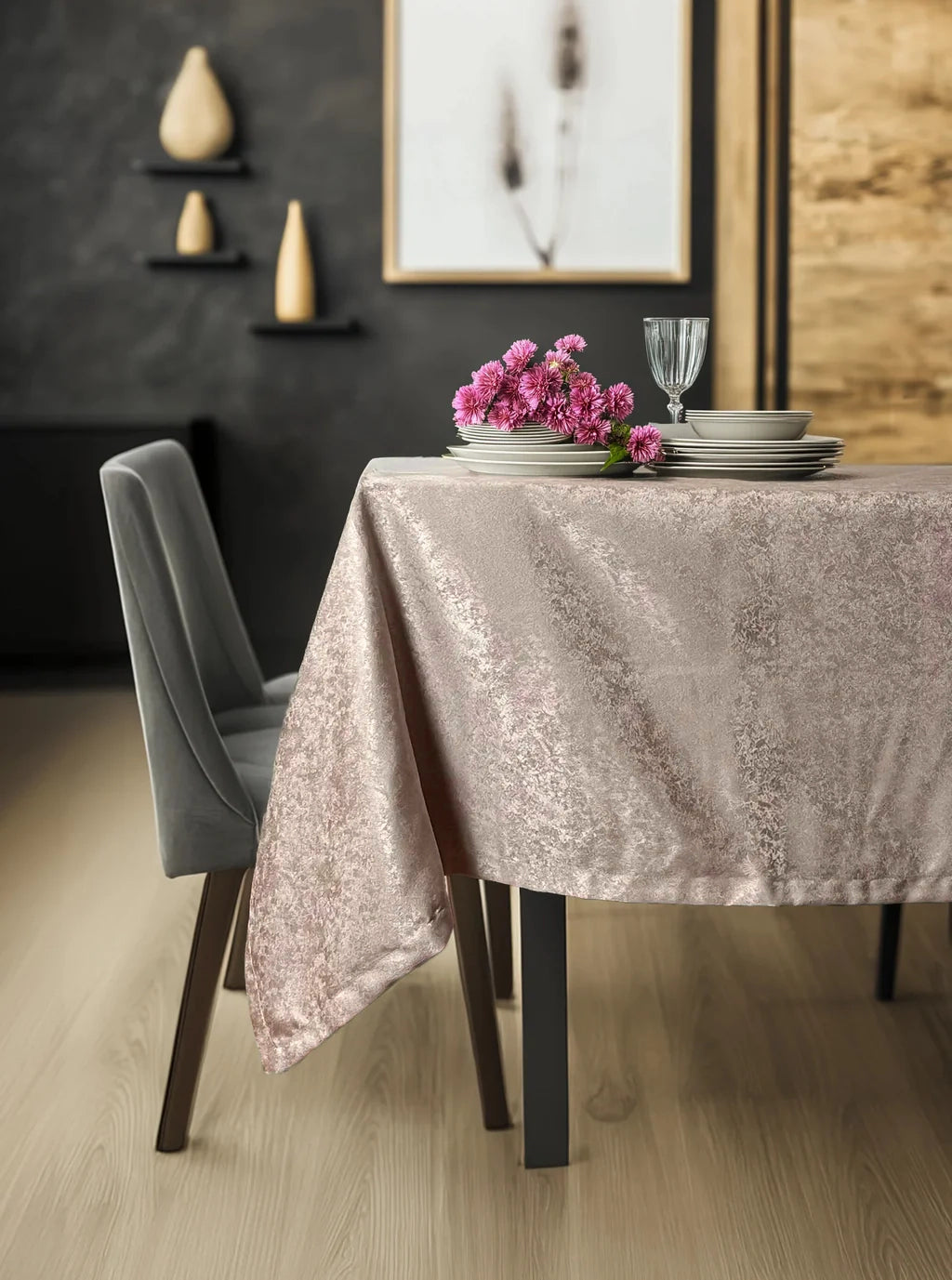 Tablecloths - Stain-resistant tablecloth - Dove-colored polyester tablecloth