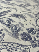 Tovaglie da tavola - Tovaglia cotone doppio ritorto - Tovaglia toile de jouy blu
