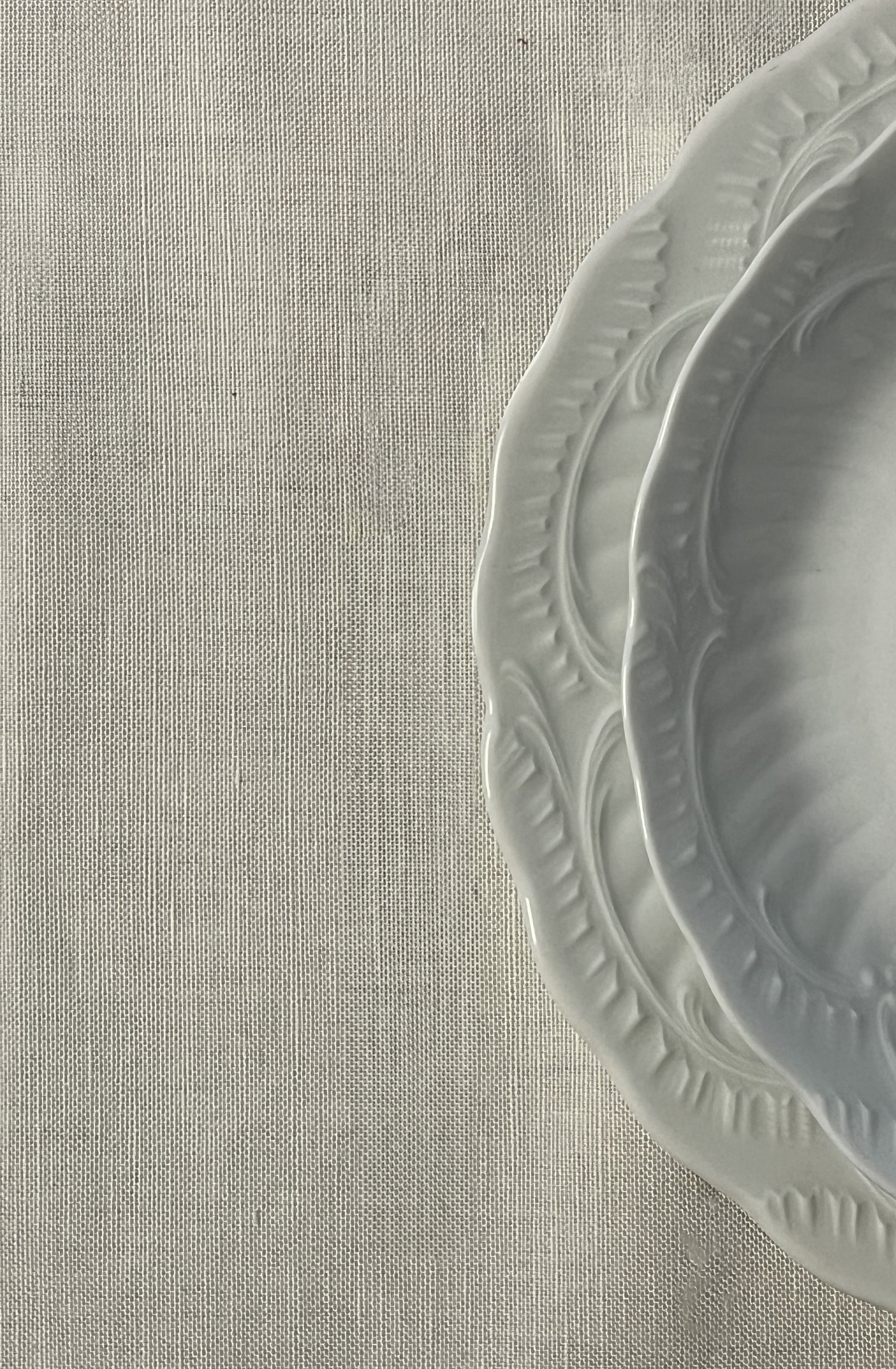 Tovaglie da tavola - Tovaglia lino e cotone - Tovaglia bianca cordonetto colorato