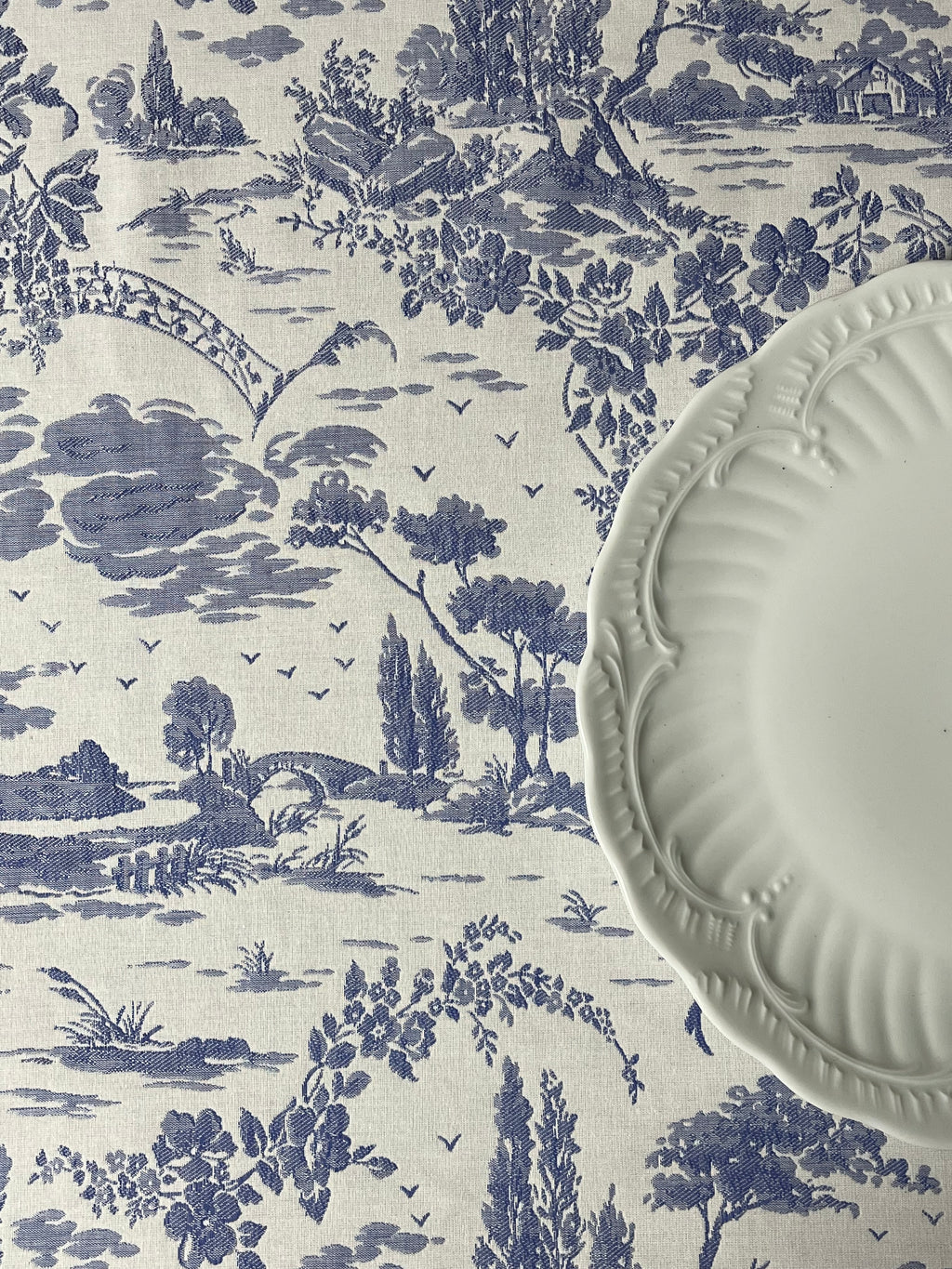 Placemats - Green Toile de Jouy Placemat - Double-twisted Cotton Placemat