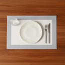 Placemats - White cotton and linen placemat with blue frame