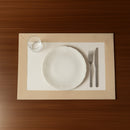Placemats - Antique white cotton and linen placemat with tobacco frame