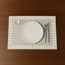 Placemats - Rope-colored cotton and linen placemat with striped frame 