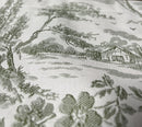 Runner ristorante - Runner toile de Jouy verde in cotone doppio ritorto