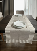 Runner ristorante - Runner colore corda con cornice rigata