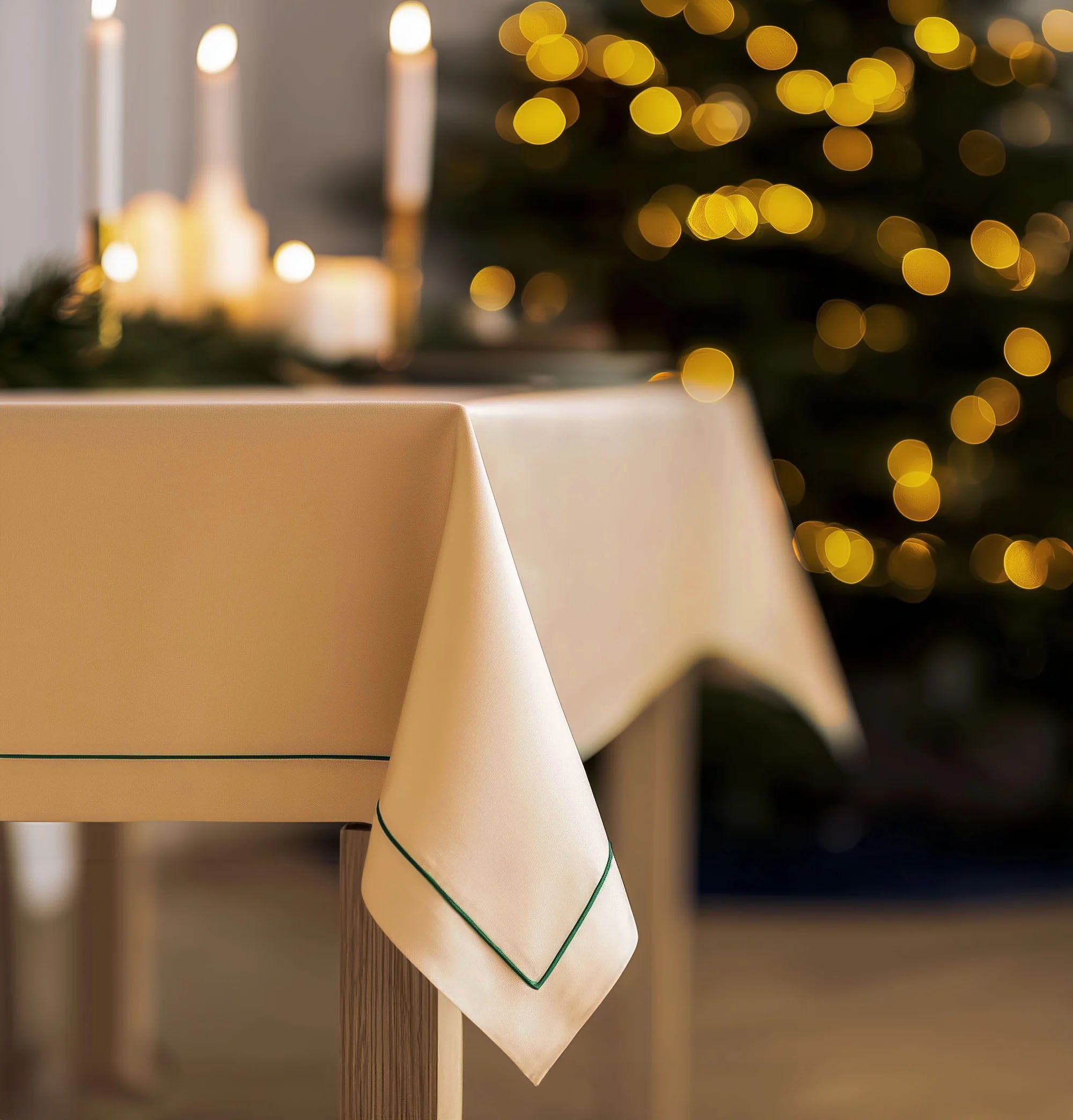 Tablecloths - Stain-resistant tablecloth - Dove-colored polyester tablecloth